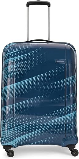 Aristocrat Force 55Cm 360° Rotated Acrylonitrile Butadiene Styrene (Abs) Hardshellsided Cabin Size 4 Wheels Blue Inline Suitcase, Large