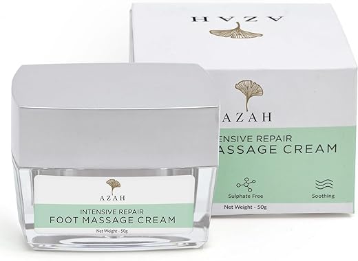 AZAH Foot Massage Cream for Cracked, Rough & Dry Feet | Foot Massage Cream With Benefits of Neem, Aloe Vera & Haldi | FOR HEEL REPAIR | Relieves from Swollen Ankles & Heel | Moisturizes Feet | 50gm