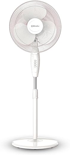 Bajaj Frore Neo 400 MM Oscillating Pedestal Fan for Home|Aerodynamically Balanced Blades| 100% CopperMotor| HighAir Delivery|3-Speed Control| Rust Free|2-Yr Warranty White