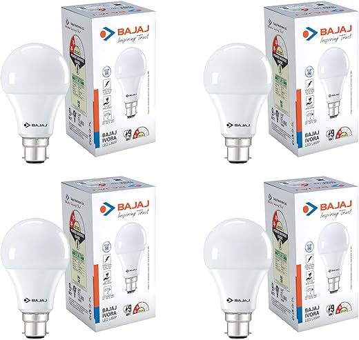 Bajaj Ivora HB LED Lamp 9W CDL Cool Daylight B22 LED Bulb (Pack of 4)
