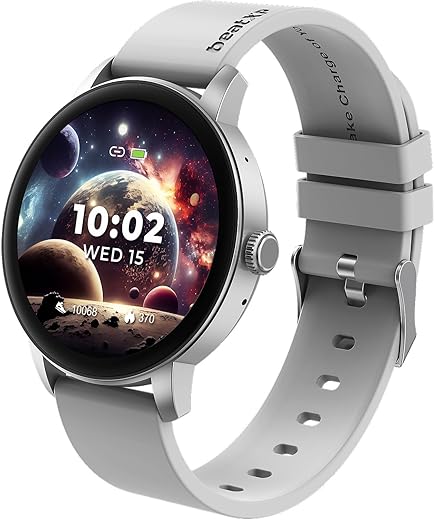 beatXP Vector 1.30” HD Display Bluetooth Calling Smart Watch, Rotary Crown, 320 * 320px, 60Hz Refresh Rate, 100+ Sports Modes, 24/7 Health Tracking (Silver)