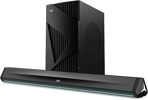 boAt Aavante Bar Stark Bluetooth Soundbar with 160W RMS Signature Sound, 2.1 Channel w/Wireless Subwoofer,Multi-Connectivity Modes,BT v5.3,EQ Modes & Remote Control(Premium Black)