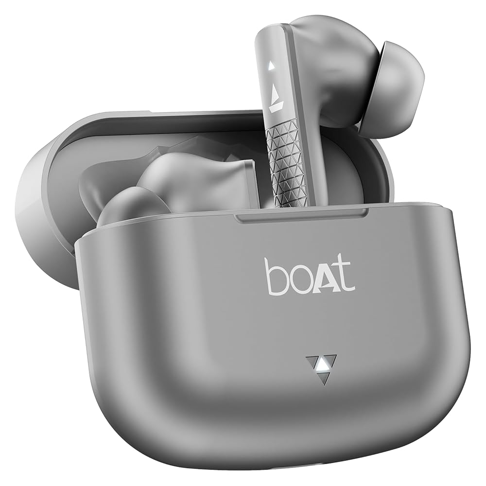 boAt Airdopes 91 in Ear TWS Earbuds with 45 hrs Playtime, Beast Mode with 50 ms Low Latency, Dual Mics with ENx, ASAP Charge, IWP Tech, IPX4 & Bluetooth v5.3(Mist Grey)