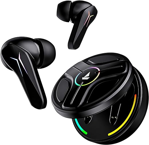 boAt Immortal 141 TWS Gaming in Ear Earbuds with Enx Tech,Up to 40 Hrs Playtime,Signature Sound,Beast Mode,Ipx4 Resistance,Iwp Tech,RBG Lights,&USB Type-C Port(Black Sabre)