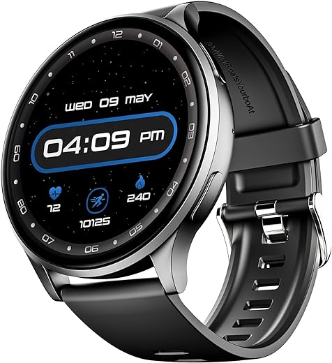 boAt Lunar Orb with 1.45" AMOLED Display, BT Calling, DIY Watch Face Studio, Coins, Crest App Health Ecosystem, Live Cricket & Football Scores, IP67, Smart Watch for Men & Women(Active Black)