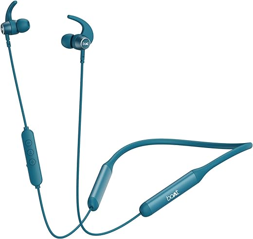 boAt Rockerz 330 Pro in-Ear Bluetooth Neckband with 60HRS Playtime, ASAP Charge, ENx Tech, Signature Sound, BT v5.2, Dual Pairing, IPX5, with Mic (Teal Green)