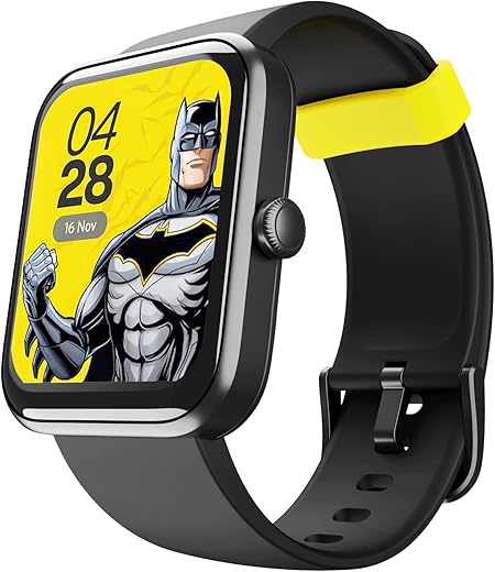 boAt Xtend Smartwatch Batman Edition with Alexa Built-in, 1.69 HD Display, Multiple Watch Faces, Stress Monitor, Heart & SpO2 Monitoring, 14 Sports Modes, Sleep Monitor, 5 ATM(Knight Black)