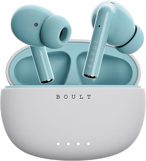 Boult Audio W20 Truly Wireless in Ear Earbuds with 35H Playtime, Zen™ ENC Mic, 45ms Low Latency, 13mm Bass Drivers, Type-C Fast Charging, Made in India, Touch Control, IPX5 ear buds TWS (Glacier Blue)