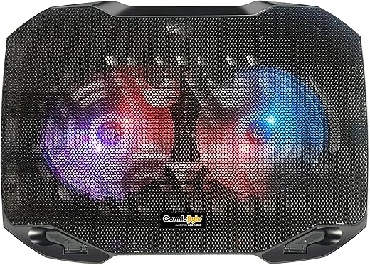 Cosmic Byte Wind RGB Laptop Cooling Pad, Dual 120mm RGB Fans, Elevated Height, Laptop Holder, Supports up to 15.6" Laptops (Black)