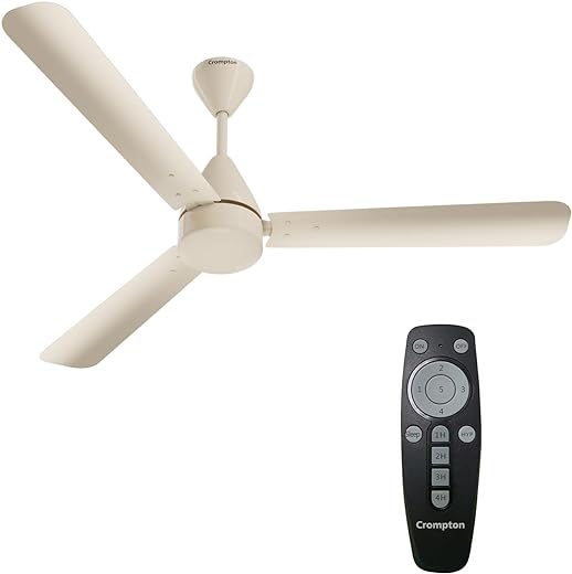 Crompton Energion Hyperjet 1200mm BLDC Ceiling Fan with Remote Control | High Air Delivery | Energy Saving | 2 Year Warranty | Ivory