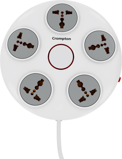 Crompton Power Alpha C 5 Socket Extension Boards (White, Grey, 2 m ...