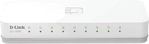 D-Link DES-1008C 8-Port 10/100 Mbps Unmanaged Switch ( White )