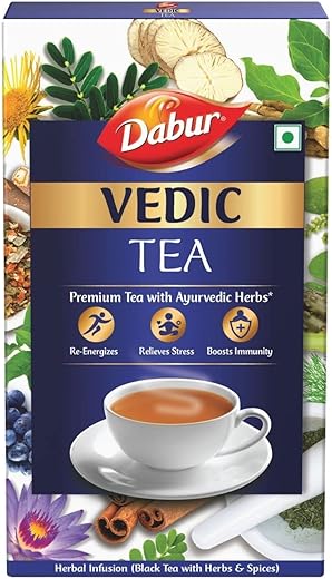 Dabur Vedic Tea - 500gram (Black Tea) | Chai Handpicked From Assam, Nilgiri & Darjeeling | Soulful Aroma & Rich Taste | Premium Tea|Loose Leaves