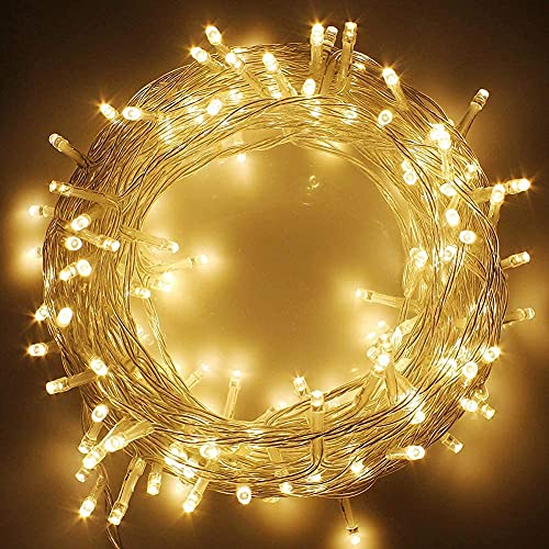 Desidiya Led Rice Light for Decoration Strip and Series Light for Indoor Outdoor Decoration 12Meter (Warm White)(Iron)