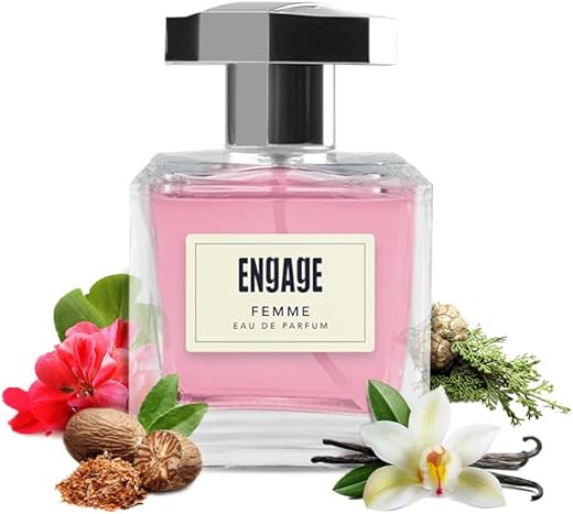 Engage Femme Eau De Parfum for Women, Citrus and Floral Fragrance Scent, Skin Friendly Perfume for Women, 100ml