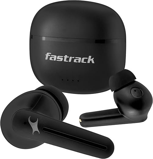 Fastrack Fpods(New Launch) FX100 Bluetooth TWS In-Ear Earbuds with 40 Hrs Playtime|BT V5.3|13mm Extra Deep Bass Drivers|Quad Mic ENC for Clear Calls|Ultra Low 50ms Latency Gaming Mode|NitroFast Charge