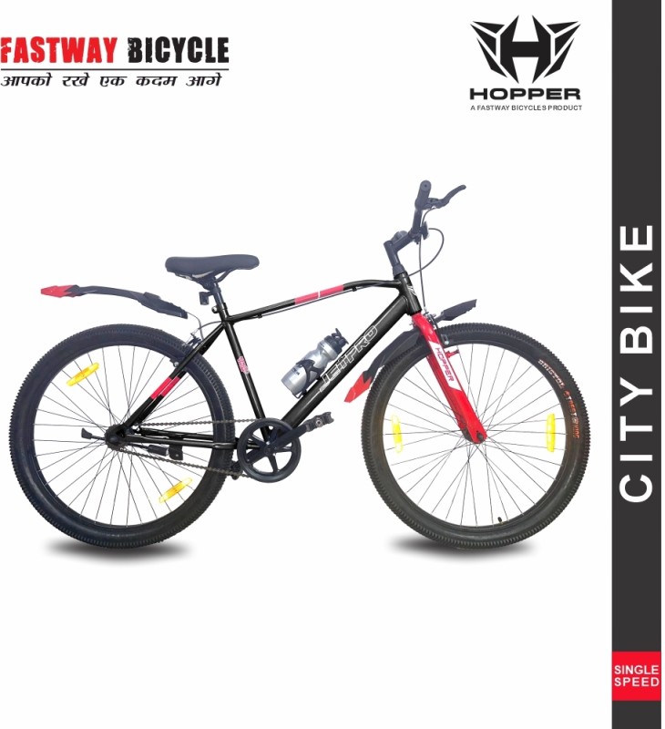 Fastway Bicycle HOPPER JETPRO 26T BLACK, WITH 90% ASSEMBLED 26 T Road Cycle(Single Speed, Black, Rigid)