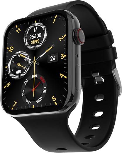 Fire-Boltt Visionary 1.78" AMOLED Bluetooth Calling Smartwatch with 368 * 448 Pixel Resolution, Rotating Crown & 60Hz Refresh Rate 100+ Sports Mode, TWS Connection, Voice Assistance (Black)