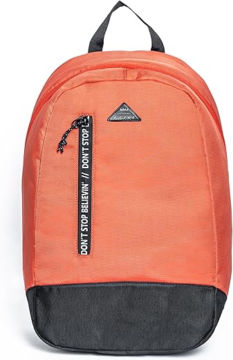 Gear Superior 16L Small Water Resistant School Bag/Daypack/Casual Backpack/College Bag for Men/Women - Orange Black