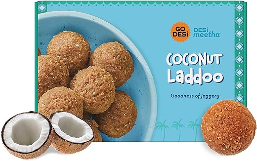 GO DESi Coconut Ladoo, 300 grams, Laddu, Laddoo, Rakhi Gift for Sister and Brother, Indian Sweets, Mithai Gift