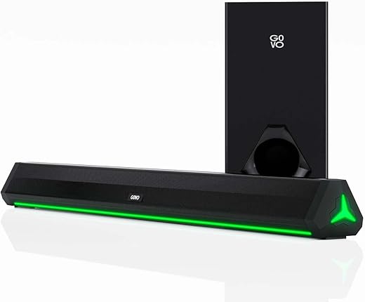 GOVO GOSURROUND 900 | 200W Soundbar | 2.1 Channel Home Theatre | Deep Bass from 6.5” Subwoofer | BT v5.3, HDMI, AUX, USB Connectivity | 4 EQ Modes | Sleek Remote & LED Lights+Display (Platinum Black)