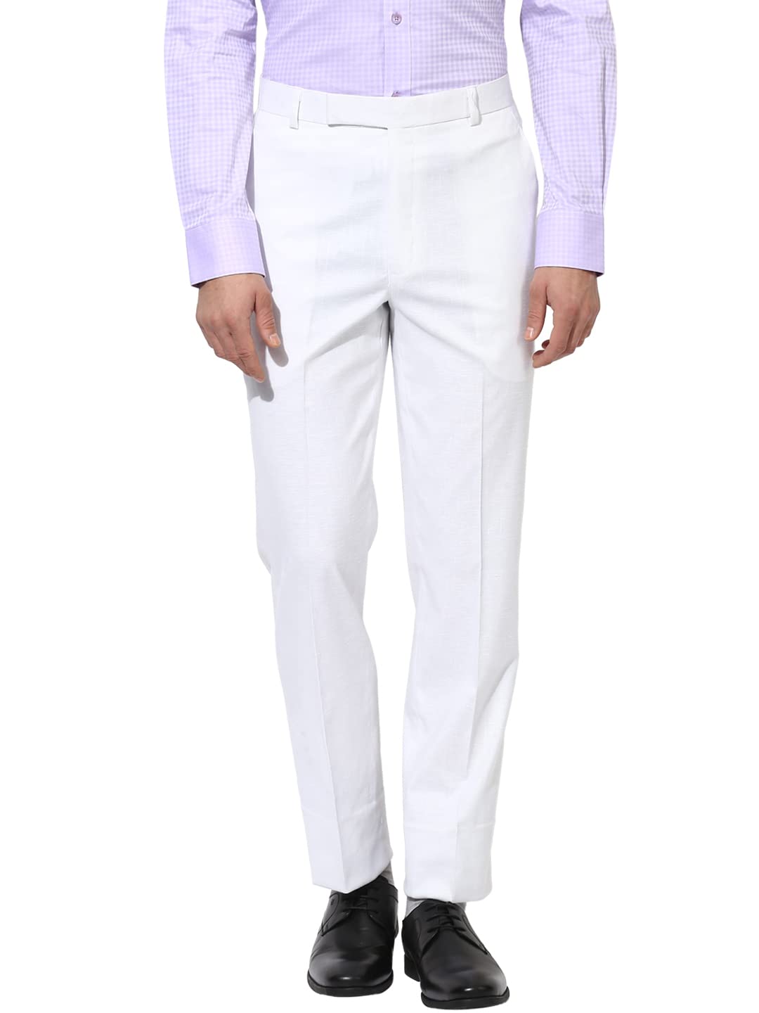 hangup Mens Casual Regular fit Trouser for Men,White,30 (WhiteTrouser)