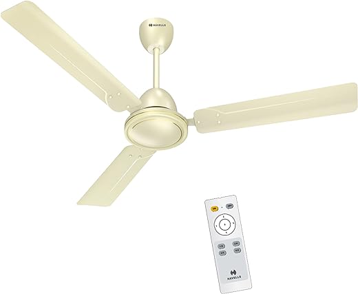 Havells 1200mm Glaze BLDC Motor Ceiling Fan | Remote Controlled, High Air Delivery Fan | 5 Star Rated, Upto 60% Energy Saving, 2 Year Warranty | (Pack of 1, Bianco)