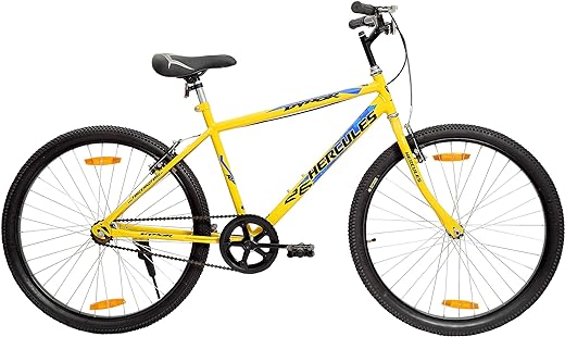 Hercules Dynor Rf 26T Single Speed Road Cycle ( Canary Yellow ,Ideal For : 12+ Years ,Brake : V Brake, Frame: 18 Inches Steel) Ideal For : Unisex Adult, Rigid