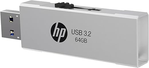 HP 818w 64GB USB 3.2 Flash Drive Silver Metal