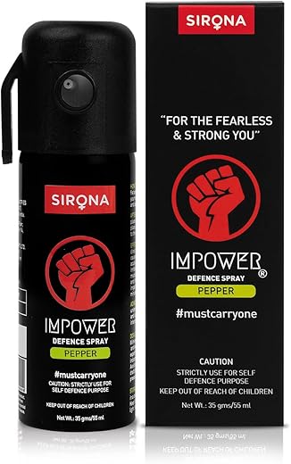 IMPOWER Self Defence Pepper Spray Green Chilli for Woman Safety - 55 ML (Pack of 1)