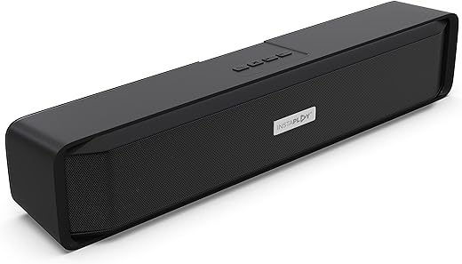INSTAPLAY STAGE100PRO Bluetooth Soundbar Speaker, 16W Output/BT5.0/USB/TF CardC Type Fast Charging, Powerful Bass, Works with TV/Computer/Mobile