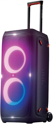 JBL Partybox 310 | Portable Bluetooth Party Speaker| 240W Monstrous Pro Sound | Dynamic Light Show | Backlit Panel | Telescopic Handle & Wheels | Guitar & Mic Input, PartyBox App (Black)