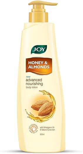 Joy Honey & Almonds Advanced Nourishing Body Lotion (500ml) | Non Sticky Body Moisturizer With Vitamin E For Dry Skin | Lotion For Men & Women