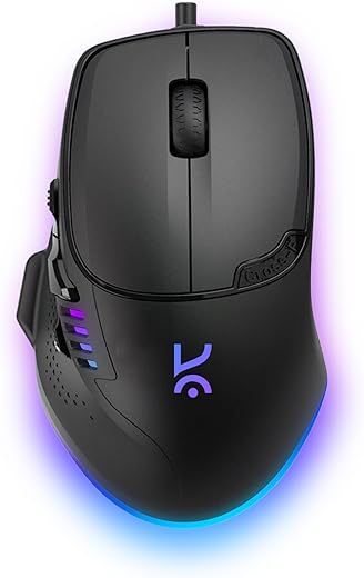 Kreo Hawk Gaming Mouse with Programmable Buttons & RGB Lighting | Top Pixart Sensor | Adjustable DPI with 1.5m Long Braided Cable and Optical Sensor | Lightweight & Durable