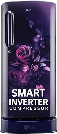 LG 185 L 5 Star Inverter Direct-Cool Single Door Refrigerator (GL-D201ABEU, Blue Euphoria, Base stand with drawer)