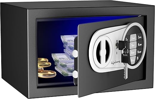 Lifelong LLHSL03 8.6Litres Home Safe Electronic Locker with LED Light | Digital Security Safe for Home & Office - 0.3 Cubic Feet, (1 Year Warranty, Black)