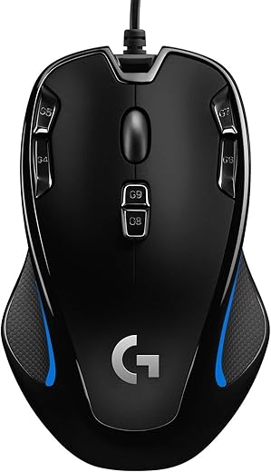 Logitech G300s USB Wired Gaming Mouse, 2, 500 DPI, RGB, Light Weight, 9 Programmable Controls, On-Board Memory, Compatible with PC/Mac - Black