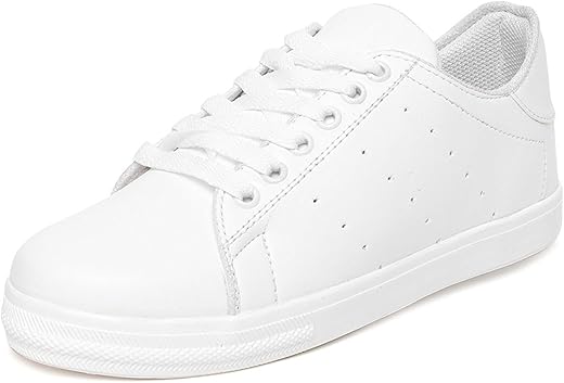 Long Walk Solid White Sneaker Shoes for Women