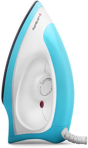 Longway Kwid Light Weight Non-Stick Teflon Coated Dry Iron, Electric Iron for Clothes | 1 Year Warranty| (1100 Watt, Blue)