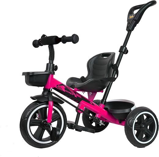 Luusa TFT RX-500 Plug N Play Kids/Baby Tricycle with Parental Control, Seat and Seat Belt for 12 Months to 48 Months Boys/Girls/Carrying Capacity Upto 30kgs (Pink)