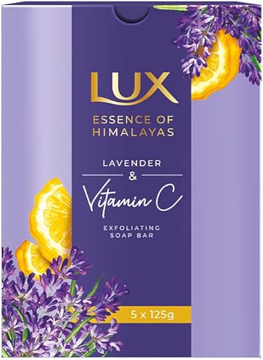 LUX LAVENDER & VITAMIN C EXFOLIATING SOAP 5x125g