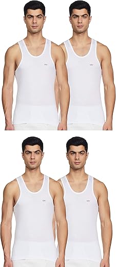 LUX VENUS Men's Cotton Vest (Pack of 4)