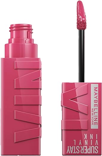 Maybelline Liquid Lipstick, High Glossy Finish, Lasts For 16Hrs, Enriched With Vitamin E & Aloe, Super-Stay Vinyl Ink, Coy