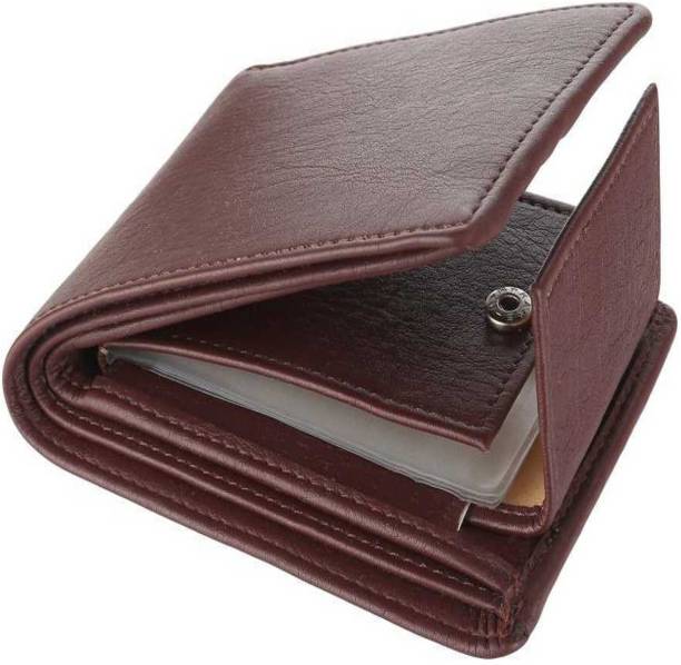 Men Formal Brown Artificial Leather Wallet  (8 Card Slots)