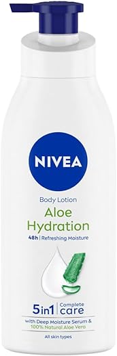 NIVEA Aloe Hydration Body Lotion 400 ml | 48 H Moisturization | Refreshing Hydration | Non Sticky Feel | With Goodness of Aloe Vera For Instant Hydration In Summer | For Men & Women