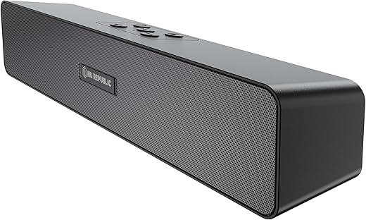 Nu Republic SoundBar 20 I 20W Bluetooth Soundbar with X-Bass Technology, 5.0 Channel with 52mm Dynamic Drivers, Upto 12 Hrs Playtime, 20W Output, Aux/USB Port (Black)