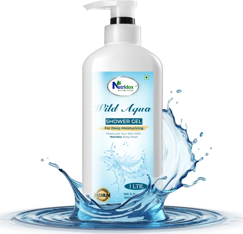 Nutridox Body Wash - 1 L, Oceanus(Aqua) Shower Gel, Moisturized Skin, Bottle+Dispensr(1 L)