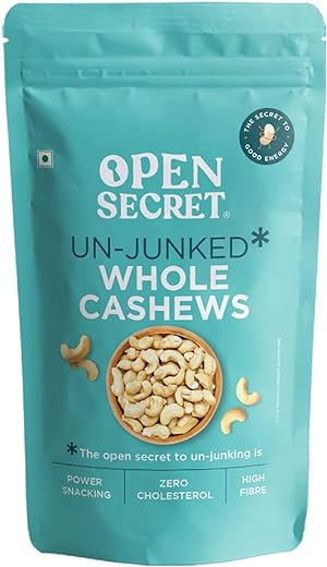Open Secret 100% Natural Premium Whole Cashews 500 g Value Pack | Whole Crunchy Cashew | Premium Kaju Nuts | Nutritious & Delicious | Healhy Snacks | Gluten Free & High Protein