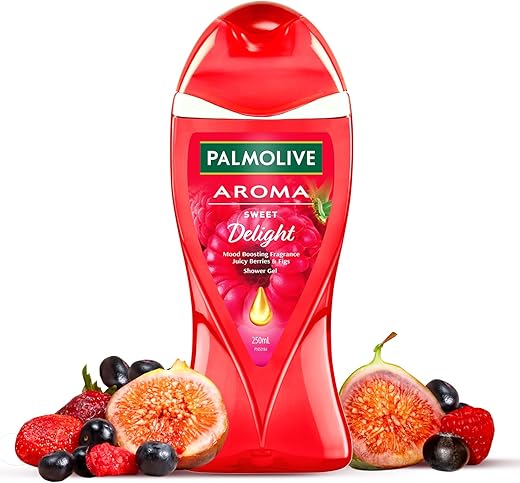 Palmolive Juicy Berries & Figs Aroma Sweet Delight Body Wash | Mood boosting fragrance | Nourishing | For naturally bright skin | No paraben & silicone, pH balanced, Body Wash 250ml
