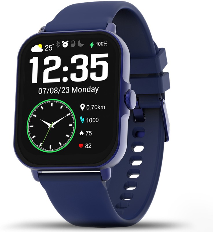 PA Maxima Max Pro Spire 1.96'' HD Display BT Calling, 600 Nits, Metal Build,Rotating Crown Smartwatch(Blue Strap, Free Size)